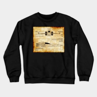 Headhunter Fighter Parchment Blueprint Crewneck Sweatshirt